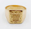 Bague 60.5 Chevalière sceau antique - Bague en or jaune 18k, armoiries françaises 58 Facettes A06922