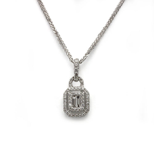 Collier Collier pendentif en or blanc 750 et diamants 58 Facettes 260089R