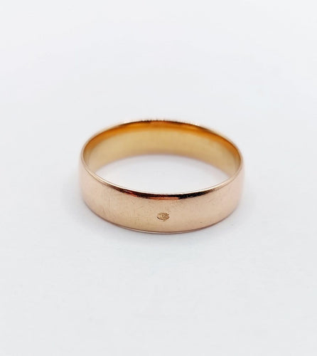 Bague 54 Bague jonc alliance large en or rose 18k, taille 54 (circa 1920) 58 Facettes A06924