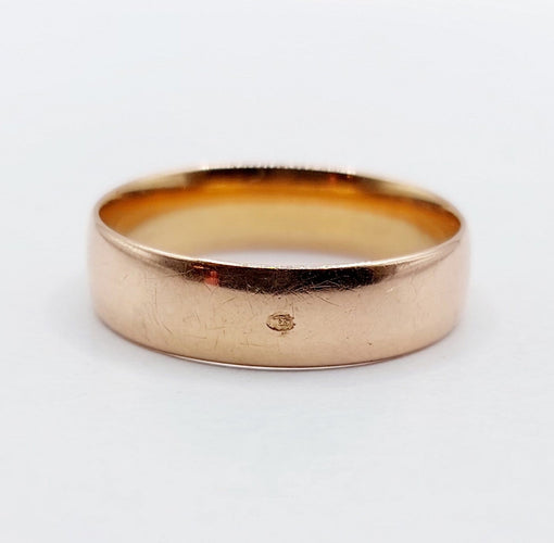 Bague 54 Bague jonc alliance large en or rose 18k, taille 54 (circa 1920) 58 Facettes A06924