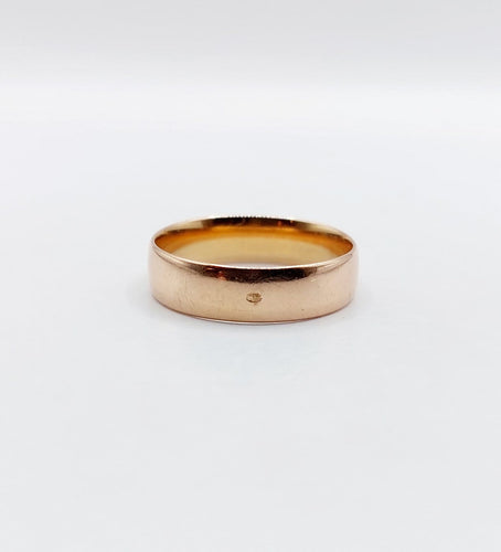 Bague 54 Bague jonc alliance large en or rose 18k, taille 54 (circa 1920) 58 Facettes A06924