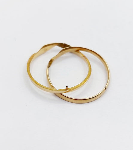Bague 60 Alliance jumelée victorienne en or jaune 18k (circa 1880) 58 Facettes A06927