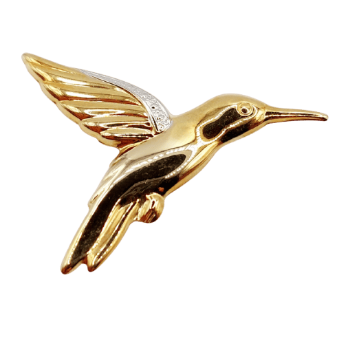 Broche Broche colibri vintage en or jaune 18k 58 Facettes A06928