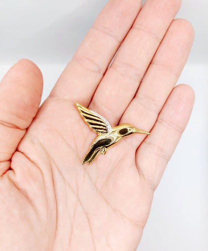 Broche Broche colibri vintage en or jaune 18k 58 Facettes A06928