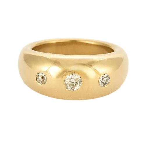 Bague 53 Bague jonc trilogie diamants en or jaune 58 Facettes GU265