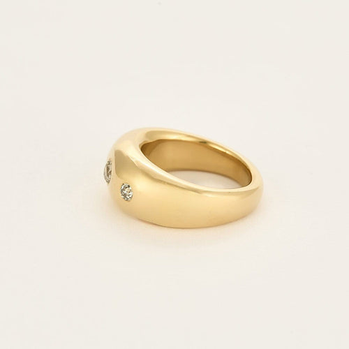 Bague 53 Bague jonc trilogie diamants en or jaune 58 Facettes GU265