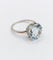 Bague 54 Bague cocktail Art déco en or blanc 18k avec aigue-marine 4,80 ct 58 Facettes A06932