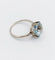 Bague 54 Bague cocktail Art déco en or blanc 18k avec aigue-marine 4,80 ct 58 Facettes A06932