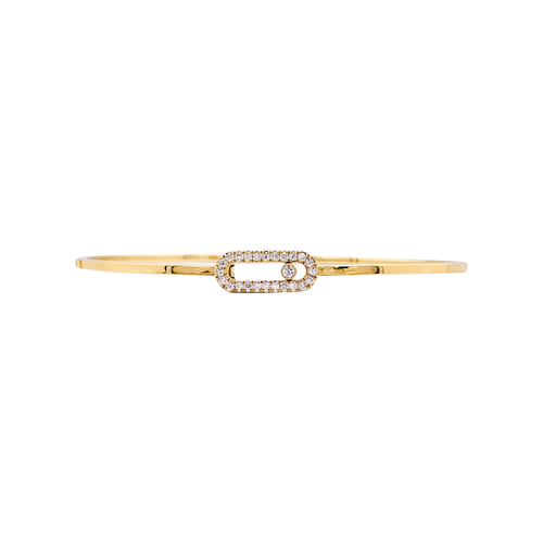 Bracelet Bracelet Messika, "Jonc Flex Pavé Move Uno", or rose et diamants. 58 Facettes 35423