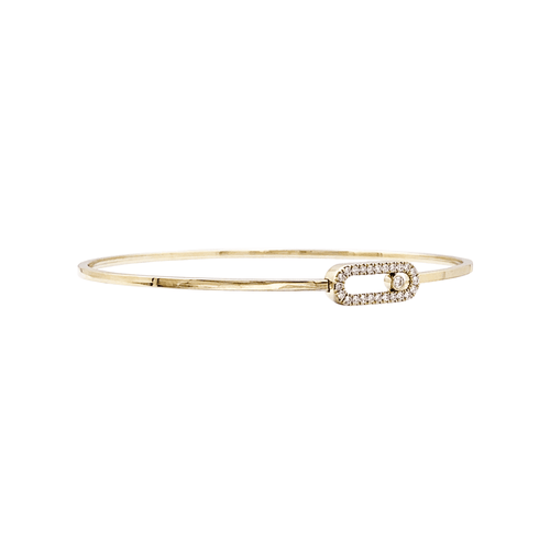 Bracelet Bracelet Messika, "Jonc Flex Pavé Move Uno", or rose et diamants. 58 Facettes 35423
