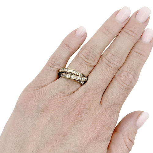 Bague 51 Bague Cartier, "Trinity", or jaune et diamants. 58 Facettes 35471