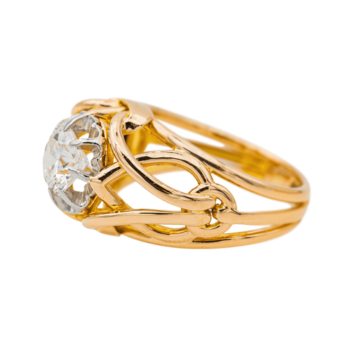 Bague 55 Bague Solitaire Or rose, Platine Diamant 58 Facettes 3455901CN