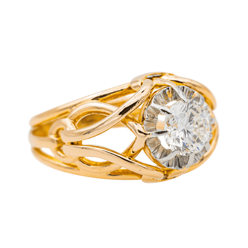 Bague 55 Bague Solitaire Or rose, Platine Diamant 58 Facettes 3455901CN