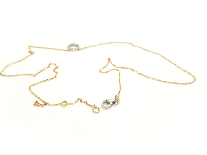 Collier Collier Or rose, Or blanc Diamant 58 Facettes 579194RV