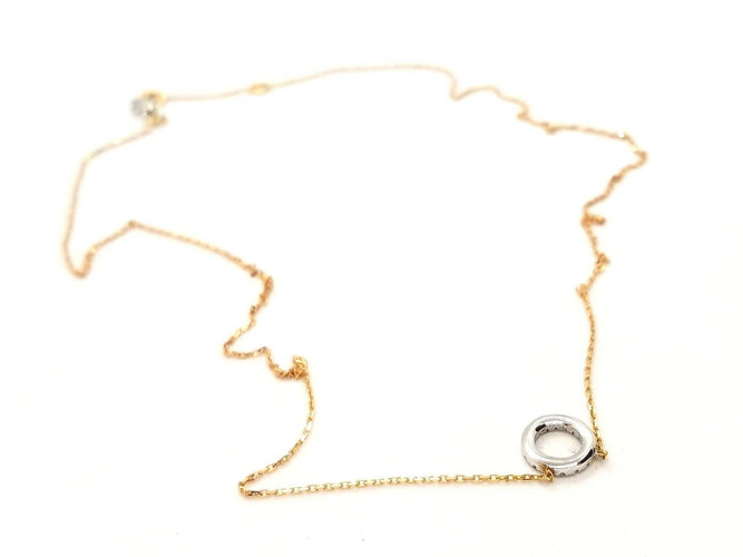 Collier Collier Or rose, Or blanc Diamant 58 Facettes 579194RV