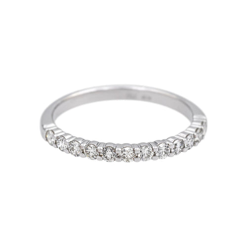 Bague 52 Bague Demi alliance Or blanc Diamant 58 Facettes 5237118CN