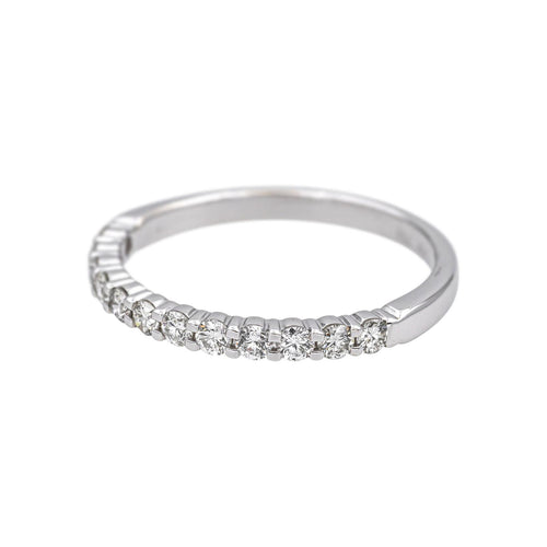 Bague 52 Bague Demi alliance Or blanc Diamant 58 Facettes 5237118CN