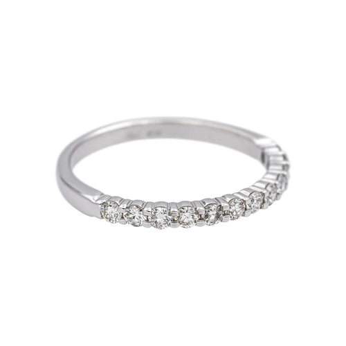 Bague 52 Bague Demi alliance Or blanc Diamant 58 Facettes 5237118CN