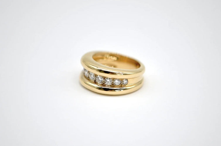 Bague 54 Bague vintage - Monture sertie de diamants en or jaune 18 carats 58 Facettes 318322 /AZ05D9Z1