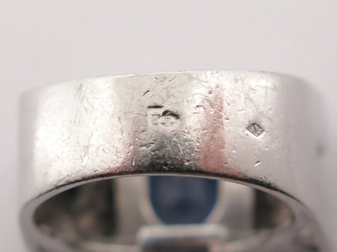 Bague 52 Bague tank Art déco en or 18k, saphir et diamants 58 Facettes 273907
