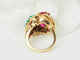 Bague 52 Bague fleur ancienne en or jaune 18 ct, rubis et turquoises 58 Facettes 33697