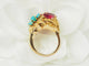 Bague 52 Bague fleur ancienne en or jaune 18 ct, rubis et turquoises 58 Facettes 33697