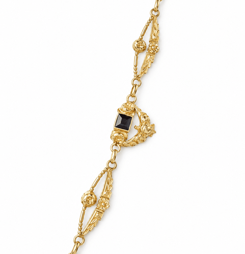 Collier Art Nouveau - Collier draperie en or jaune et saphirs 58 Facettes 33681