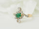 Bague 56 Bague Art Nouveau en or jaune 18 carats avec émeraude et diamants 58 Facettes 33679