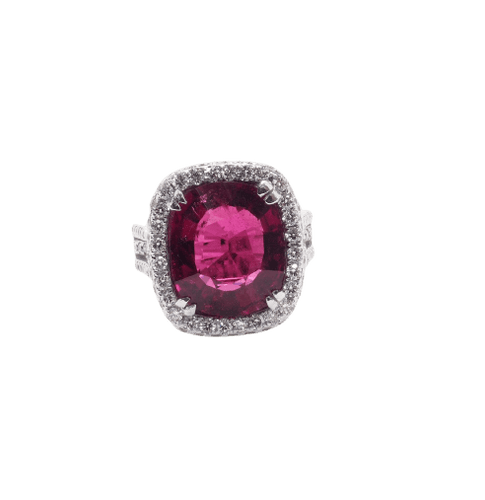 Bague 53.5 Bague en or 18 carats, rubellite et diamants 58 Facettes 5427