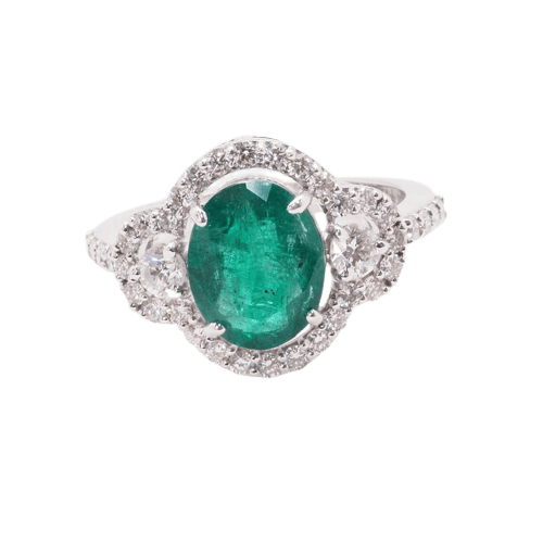 Bague 55 Bague émeraude et diamants 58 Facettes 4800