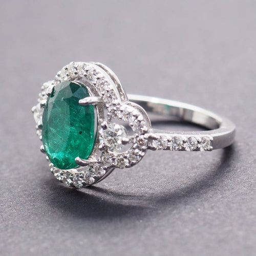 Bague 55 Bague émeraude et diamants 58 Facettes 4800