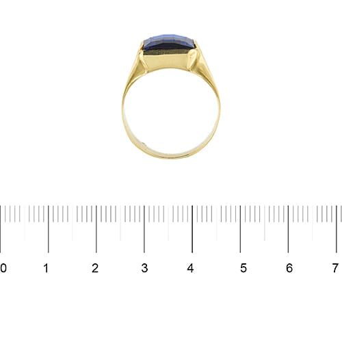 Bague Bague homme chevalière - Zaffir rectangulaire en or jaune 18 ct 58 Facettes 38987