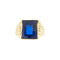 Bague Bague homme chevalière - Zaffir rectangulaire en or jaune 18 ct 58 Facettes 38987