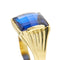 Bague Bague homme chevalière - Zaffir rectangulaire en or jaune 18 ct 58 Facettes 38987