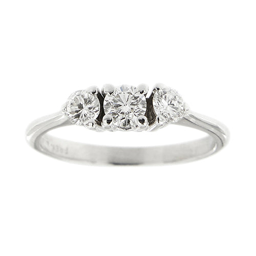 Bague 54 Bague trilogy - Bague en or blanc 18 ct et diamants 0,53 ct 58 Facettes 39024
