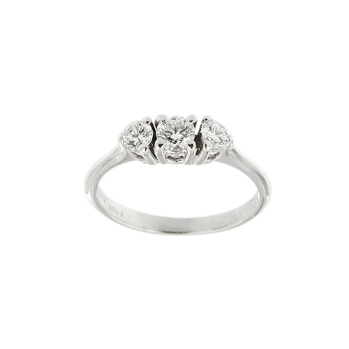 Bague 54 Bague trilogy - Bague en or blanc 18 ct et diamants 0,53 ct 58 Facettes 39024