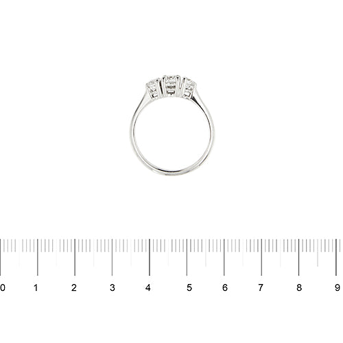 Bague 54 Bague trilogy - Bague en or blanc 18 ct et diamants 0,53 ct 58 Facettes 39024