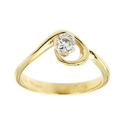 Bague 54 Damiani - Bague solitaire en or jaune 18 ct avec diamant 0,24 ct 58 Facettes 39019