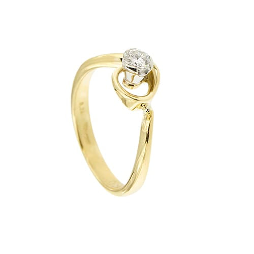Bague 54 Damiani - Bague solitaire en or jaune 18 ct avec diamant 0,24 ct 58 Facettes 39019