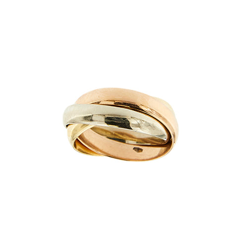 Bague 55 Bague trinité - Bague trois anneaux en or jaune, blanc et rose 58 Facettes 40444