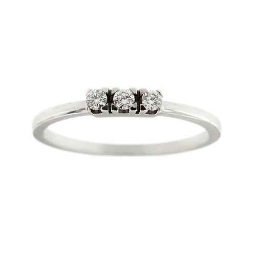 Bague 56 Bague trilogy en or blanc 18 ct et diamants 0,12 ct 58 Facettes 31998