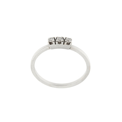 Bague 56 Bague trilogy en or blanc 18 ct et diamants 0,12 ct 58 Facettes 31998