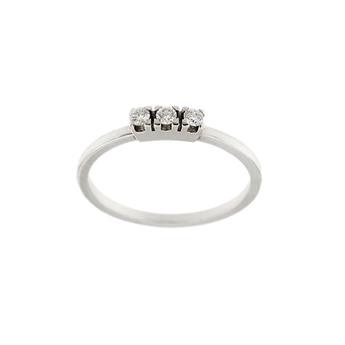 Bague 56 Bague trilogy en or blanc 18 ct et diamants 0,12 ct 58 Facettes 31998