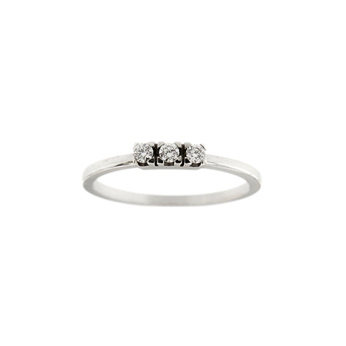 Bague 56 Bague trilogy en or blanc 18 ct et diamants 0,12 ct 58 Facettes 31998