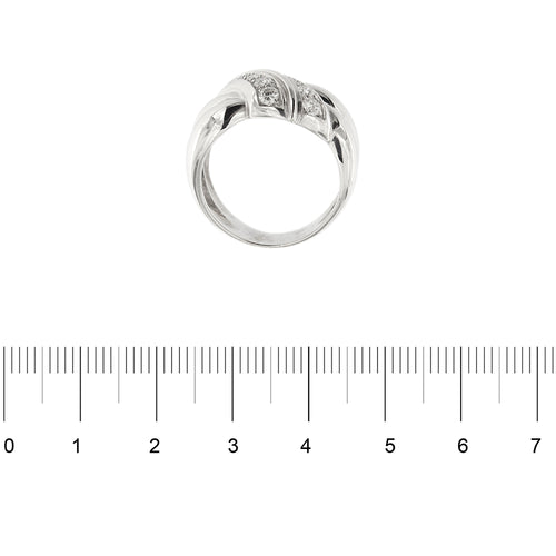 Bague 54 Bague bandeau nœud en or blanc 18 ct et diamants 58 Facettes 29354