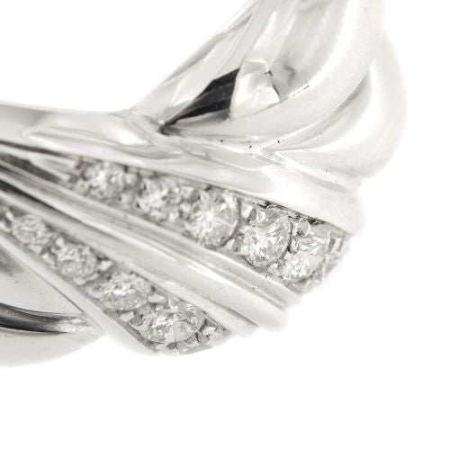 Bague 54 Bague bandeau nœud en or blanc 18 ct et diamants 58 Facettes 29354