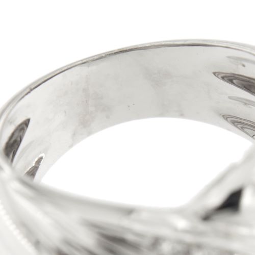 Bague 54 Bague bandeau nœud en or blanc 18 ct et diamants 58 Facettes 29354