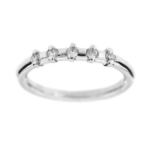 Bague 50 Bague rivière - Or blanc 18 carats et diamants 0,20 ct 58 Facettes 22137