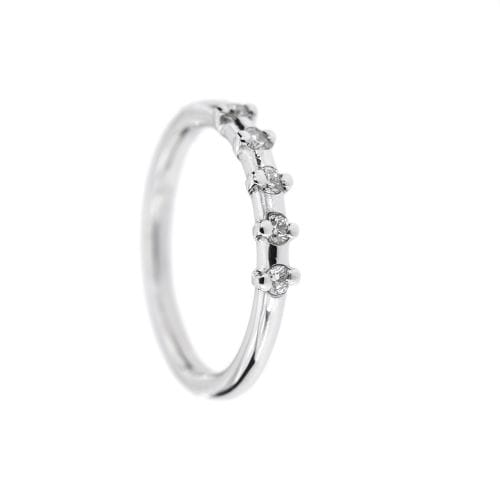 Bague 50 Bague rivière - Or blanc 18 carats et diamants 0,20 ct 58 Facettes 22137