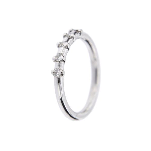 Bague 50 Bague rivière - Or blanc 18 carats et diamants 0,20 ct 58 Facettes 22137